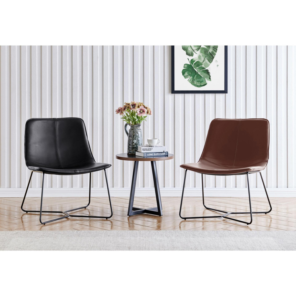 Zuma PU Leather Accent Chair  Mission Brown   Industrial   Armchairs And Accent Chairs   by New Pacific Direct Inc.  Houzz