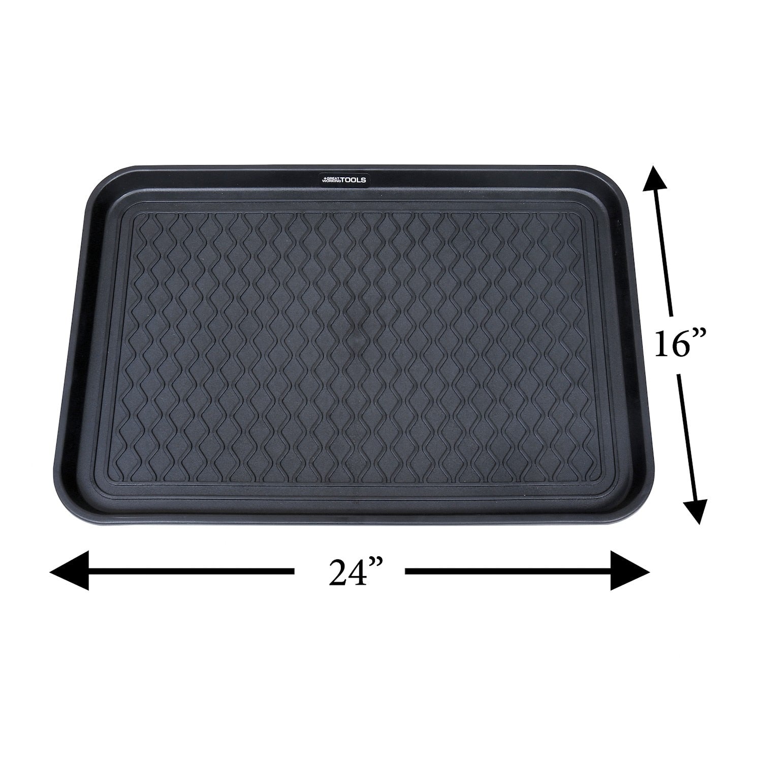 Great Working Tools Boot Tray Set of 2 Shoe Trays， Black， Medium