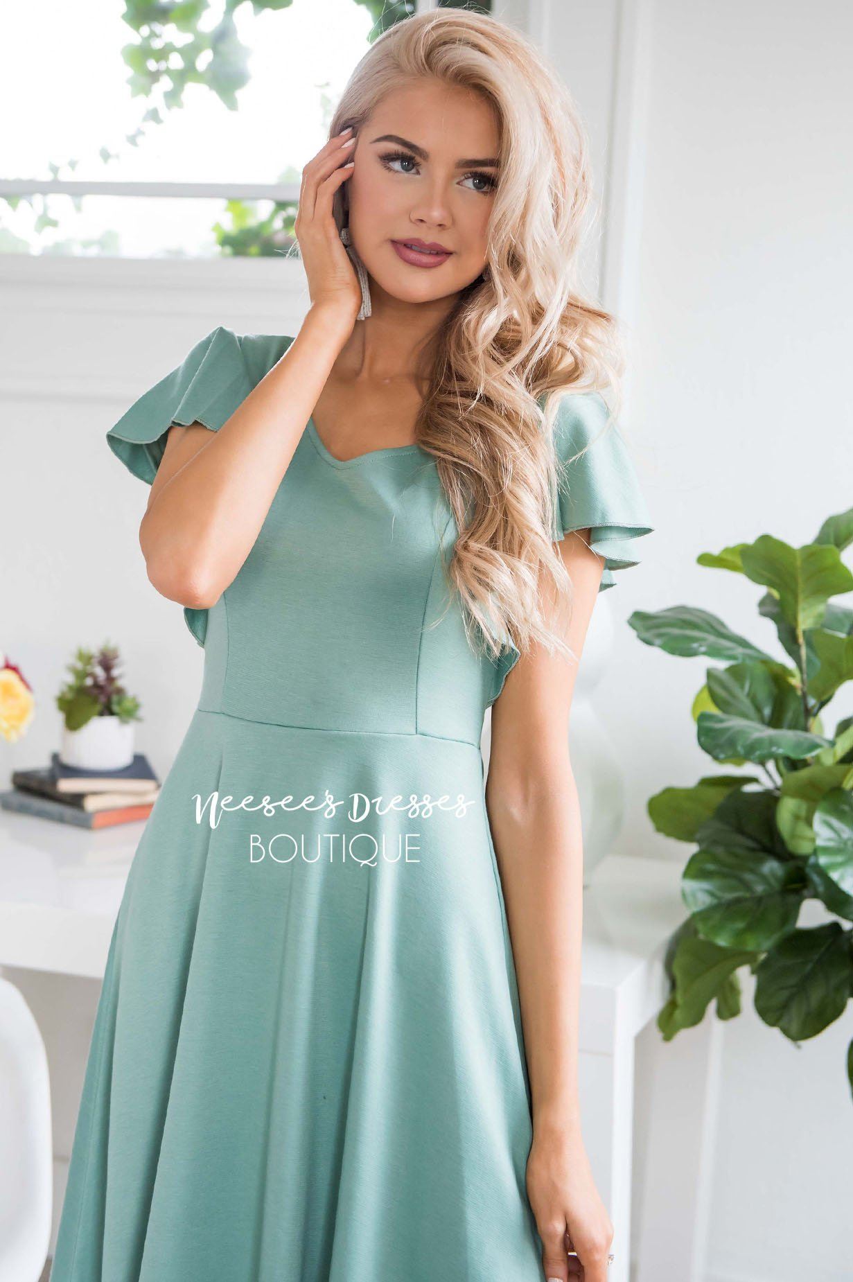 The Daisie Ruffle Shoulder Dress