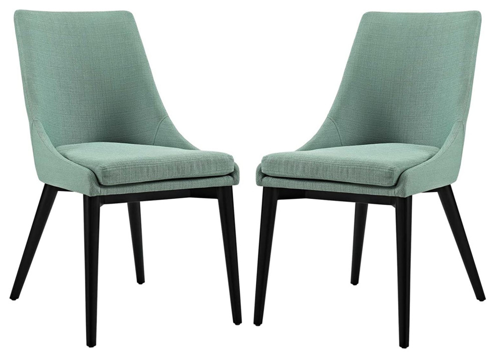 Set of 2 Dining Chair  Tapered Legs With Cushioned Polyester Seat   Midcentury   Dining Chairs   by Declusia  Houzz