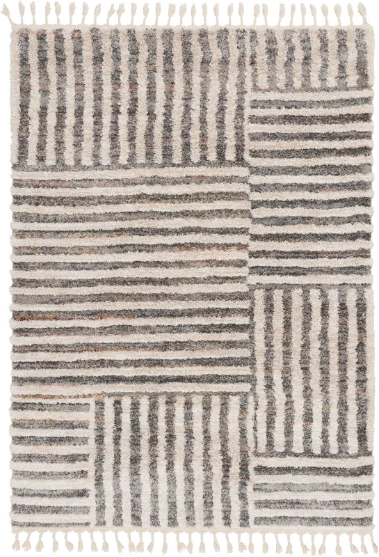 Vita 5 x 7 Melly Cream Striped Area Rug