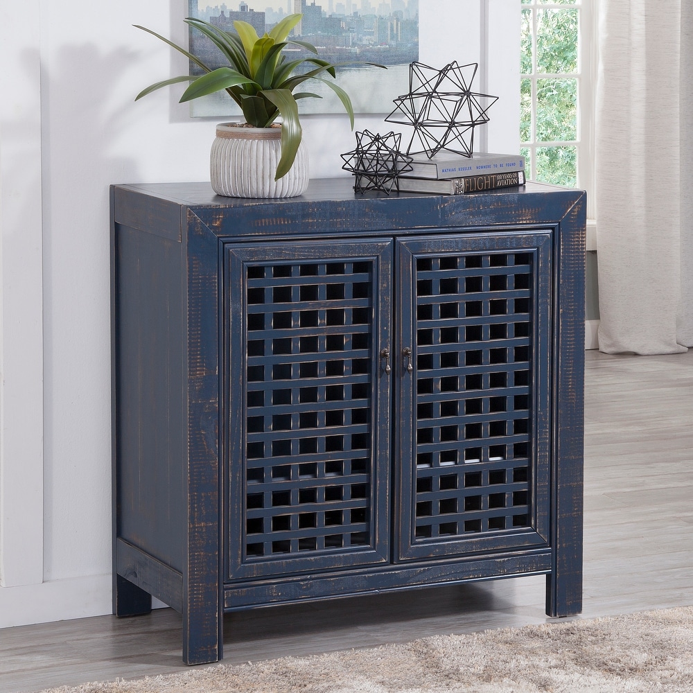 The Curated Nomad Raissa Distressed Finish Two door Accent Cabinet