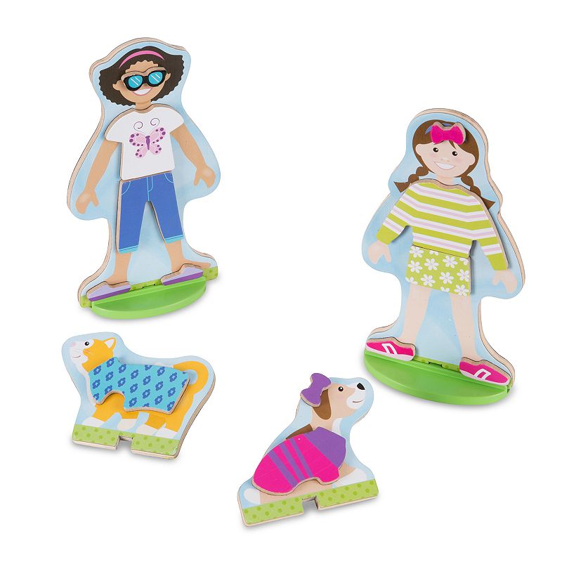 Melissa and Doug Best Friends Magnetic Dress-Up Wooden Dolls Set