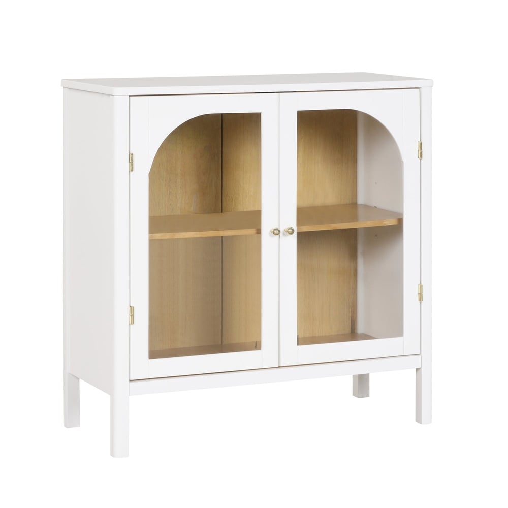 Nathan James Mason Sideboard Buffet with Glass Doors and Adjustable Shelves