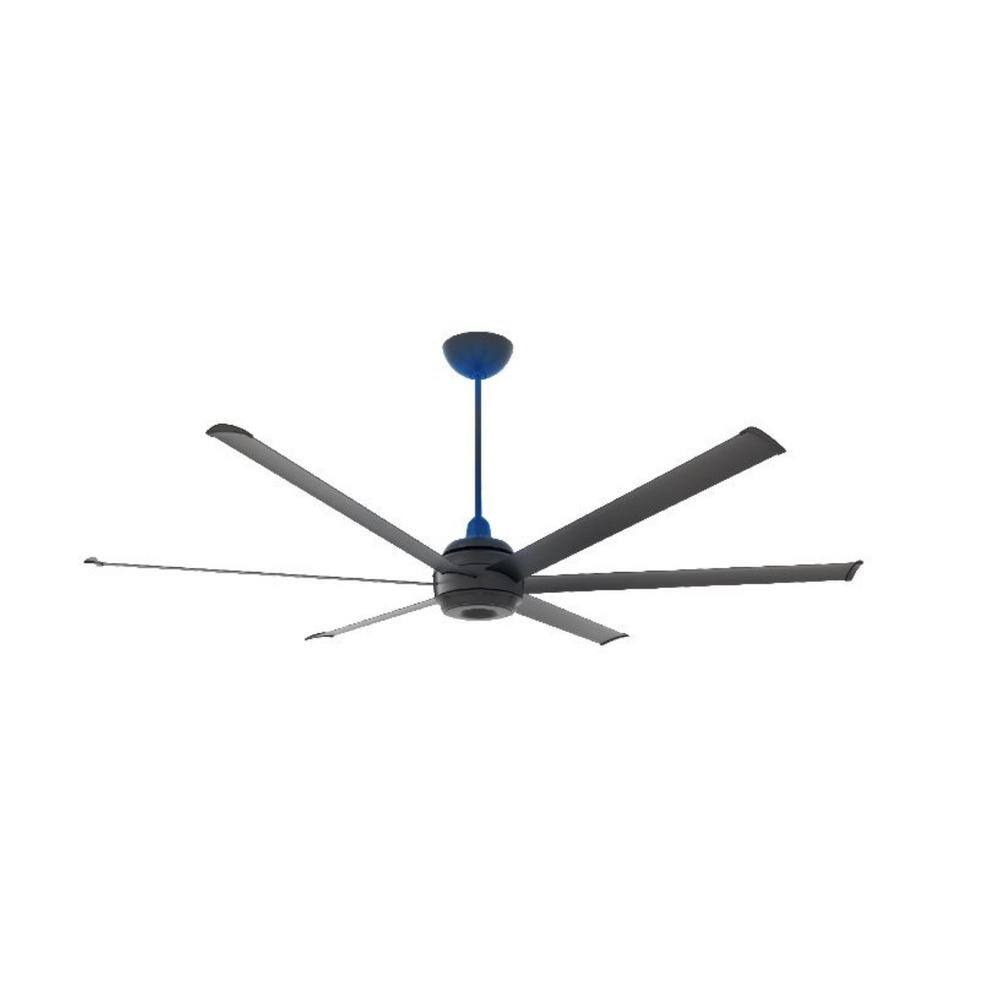 Big Ass Fans es6 84 in. Indoor Black Smart Ceiling Fan with Color Changing Chromatic Uplight Motion Detection and Voice Control MK-ES62-072306A786I20S80