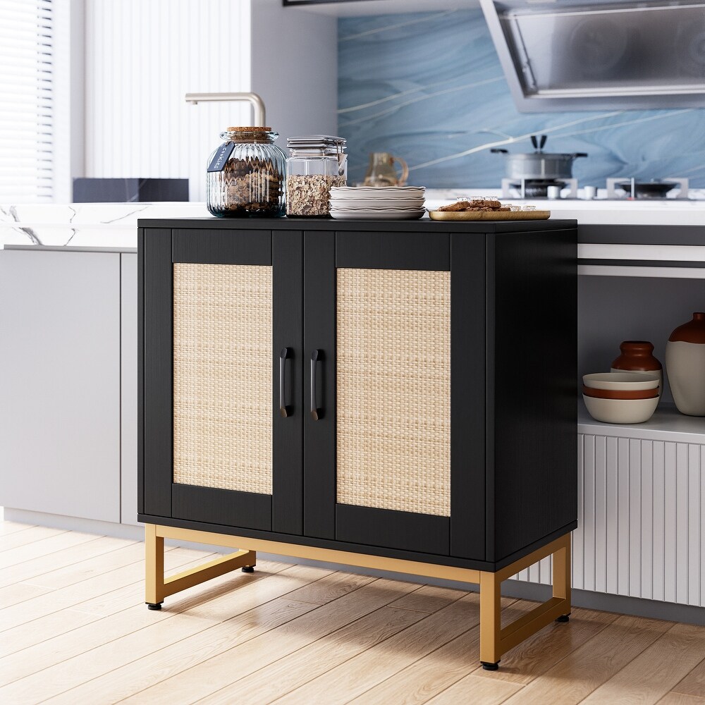 Rattan Sideboard Kitchen Buffet Cabinet