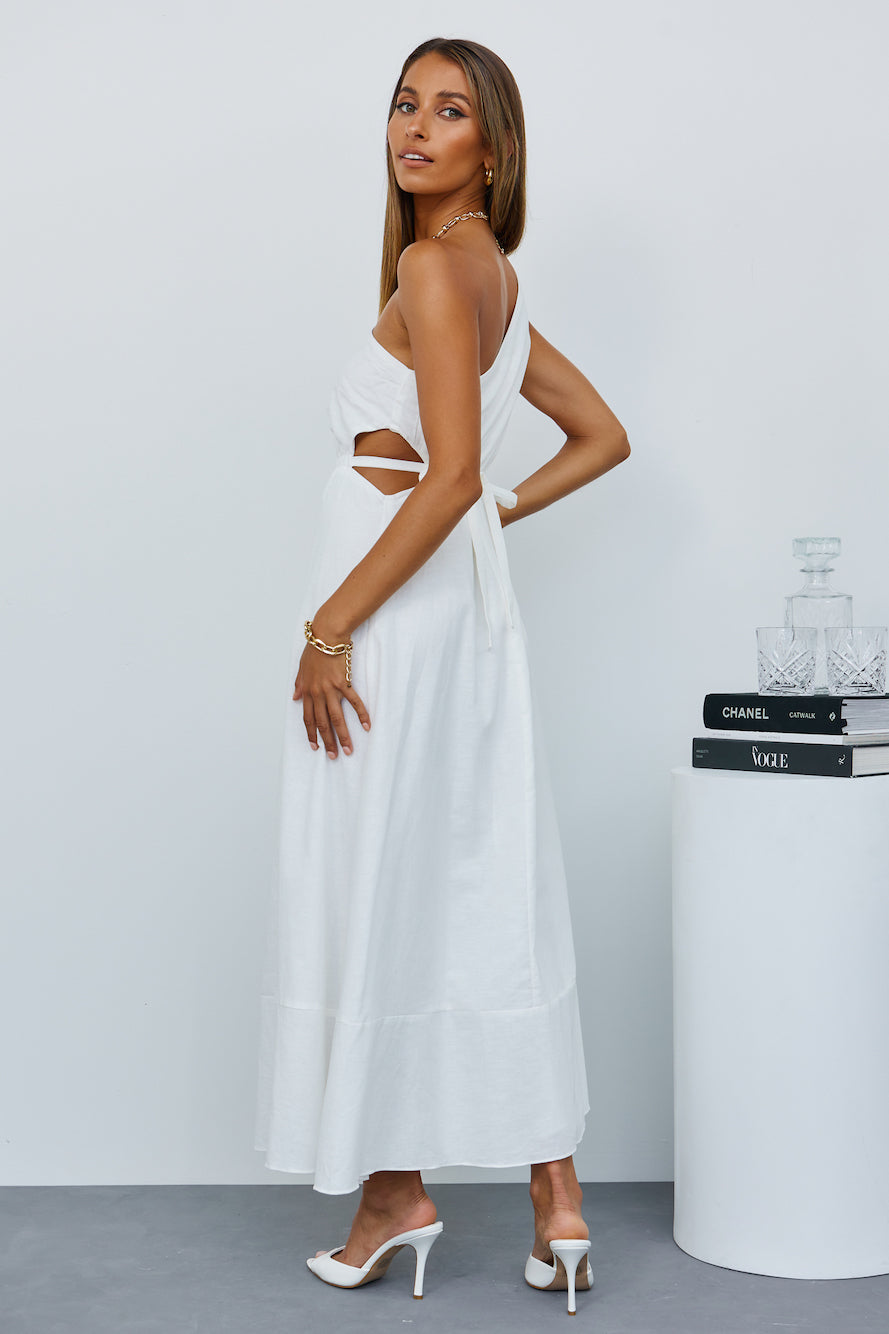 Burnt Soleil Midi Dress White