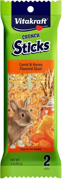 Vitakraft Crunch Sticks Carrot and Honey Rabbit Treat， 2 count