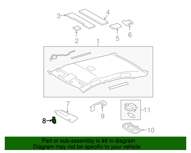 Genuine OE Toyota Sun-Visor Holder - 74348-33040-E0