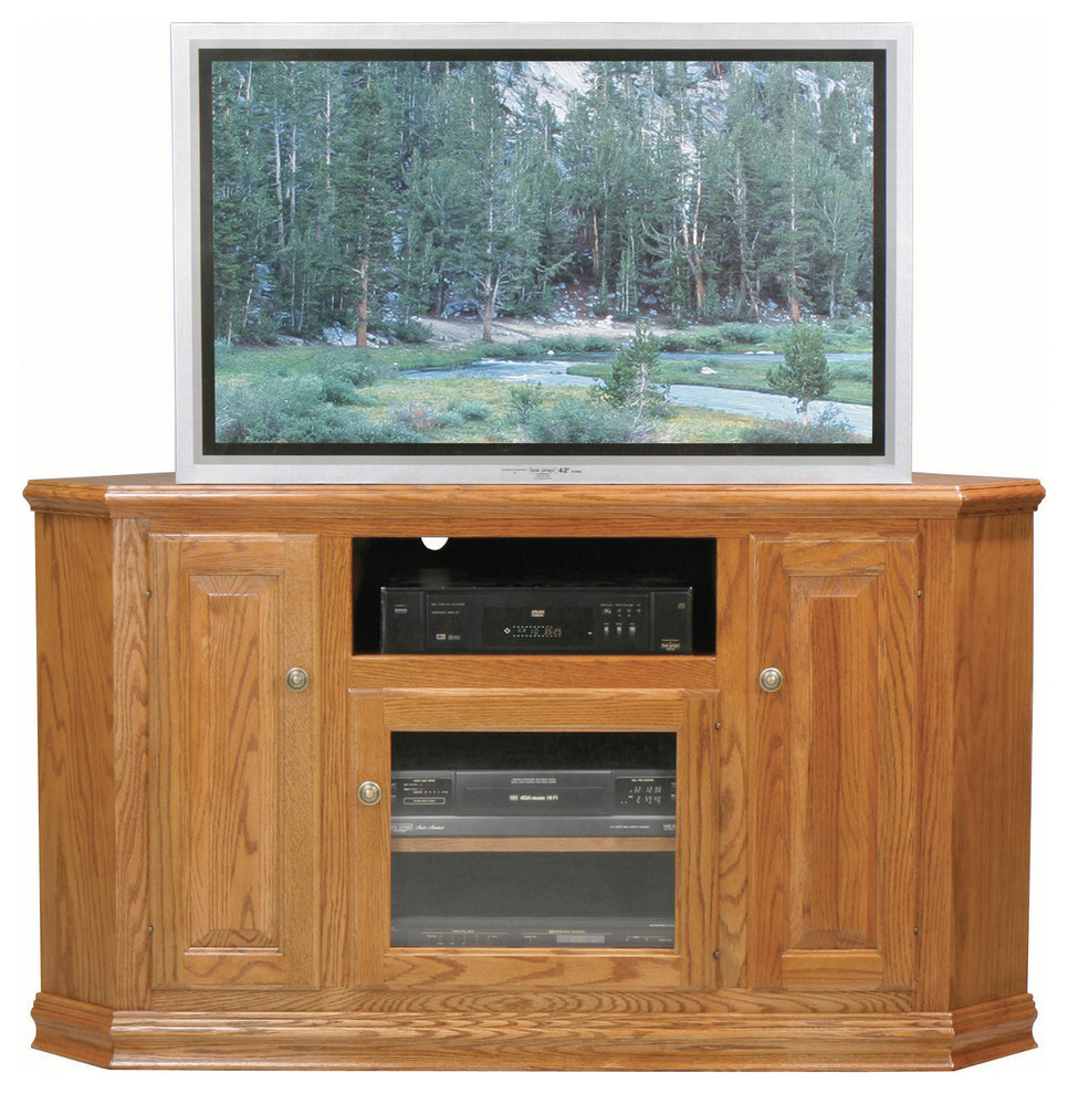 Eagle Furniture Classic Oak 56.75 quotTall Corner TV Cart   Transitional   Entertainment Centers And Tv Stands   by Eagle Furniture  Houzz