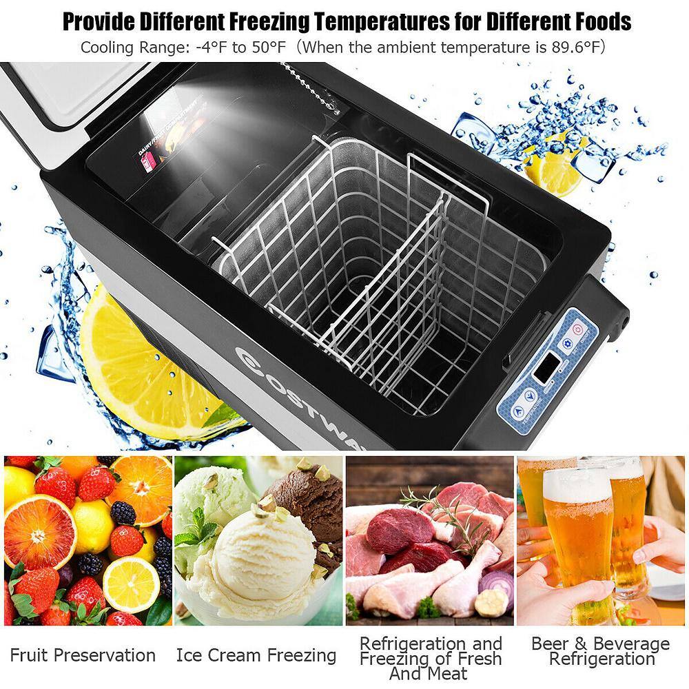 Costway 55 Quart Portable Refrigerator Electric Car Chest Cooler Compressor Freezer Camping EP24755US-SL