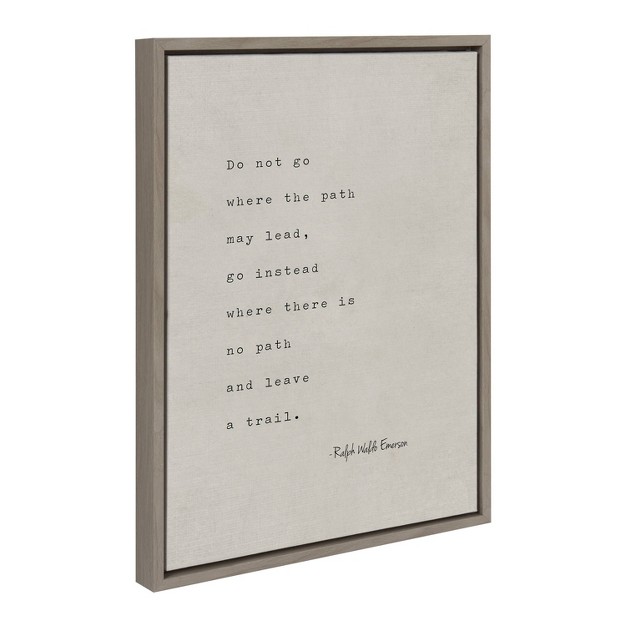 X 24 quot Sylvie Emerson Quote Framed Canvas Gray Kate amp Laurel All Things Decor