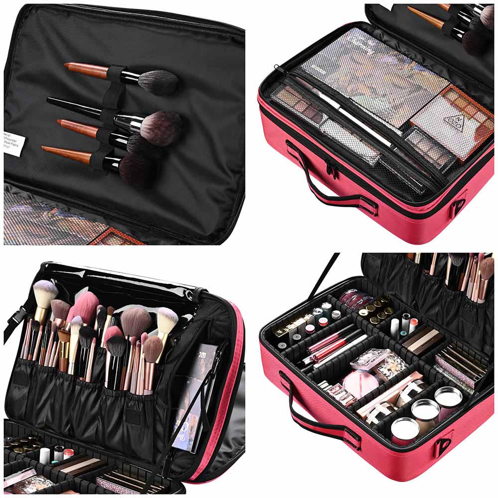 Yescom Portable Oxford Makeup Artist Soft Train Bag Case 16x12x5