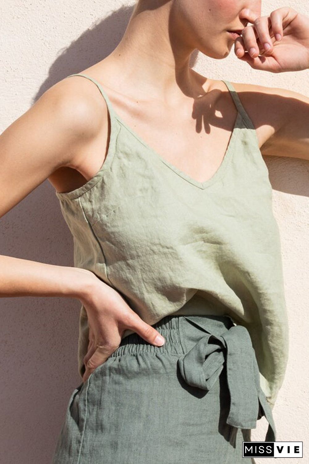 Solid Linen Tank Top