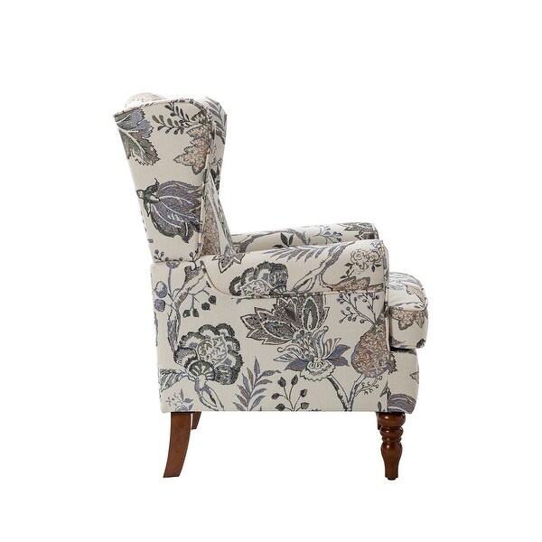 Epimethis Traditional Fabric Accent Armchair with Turned Legs by HULALA HOME