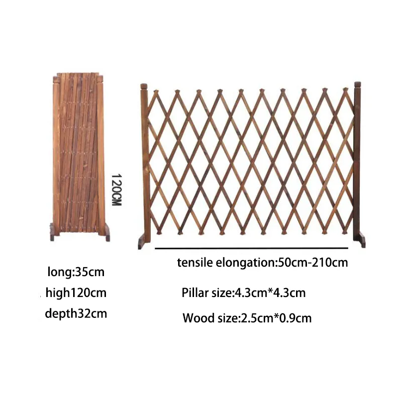 High quality wooden anticorrosive  fixed home privacy garden telescopic fence/