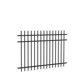 Barrette Outdoor Living Cascade Standard-Duty 4 ft. H x 6 ft. W Black Aluminum Pre-Assembled Fence Panel 73002210