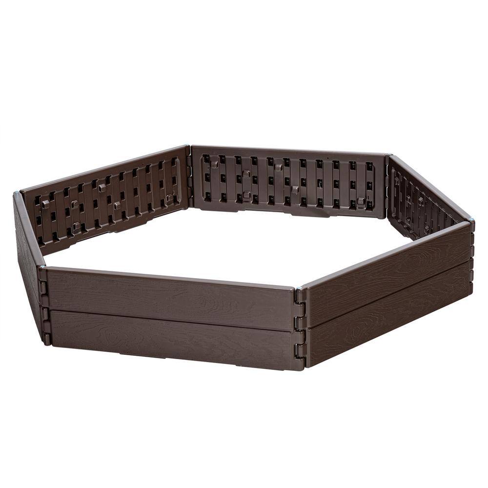 Gymax HDPE Plastic Raised Garden Bed Set Outdoor Planter Box for Vegetable Flower Gardening (2-Pieces) GYM09747
