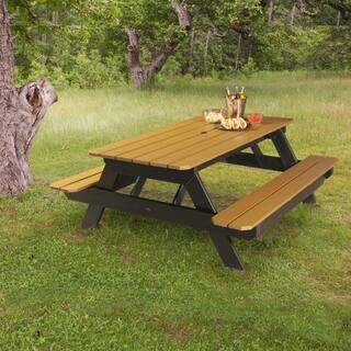 Highwood Hometown Saddle Rectangular Plastic Picnic Table AD-TBL-HI02-SDL