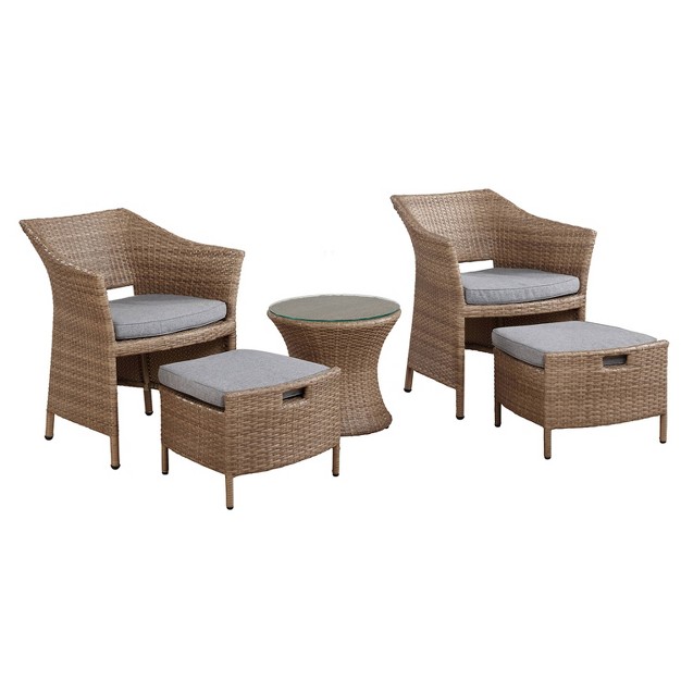 Kokoli 5pc Conversation Set Brown Alaterre Furniture