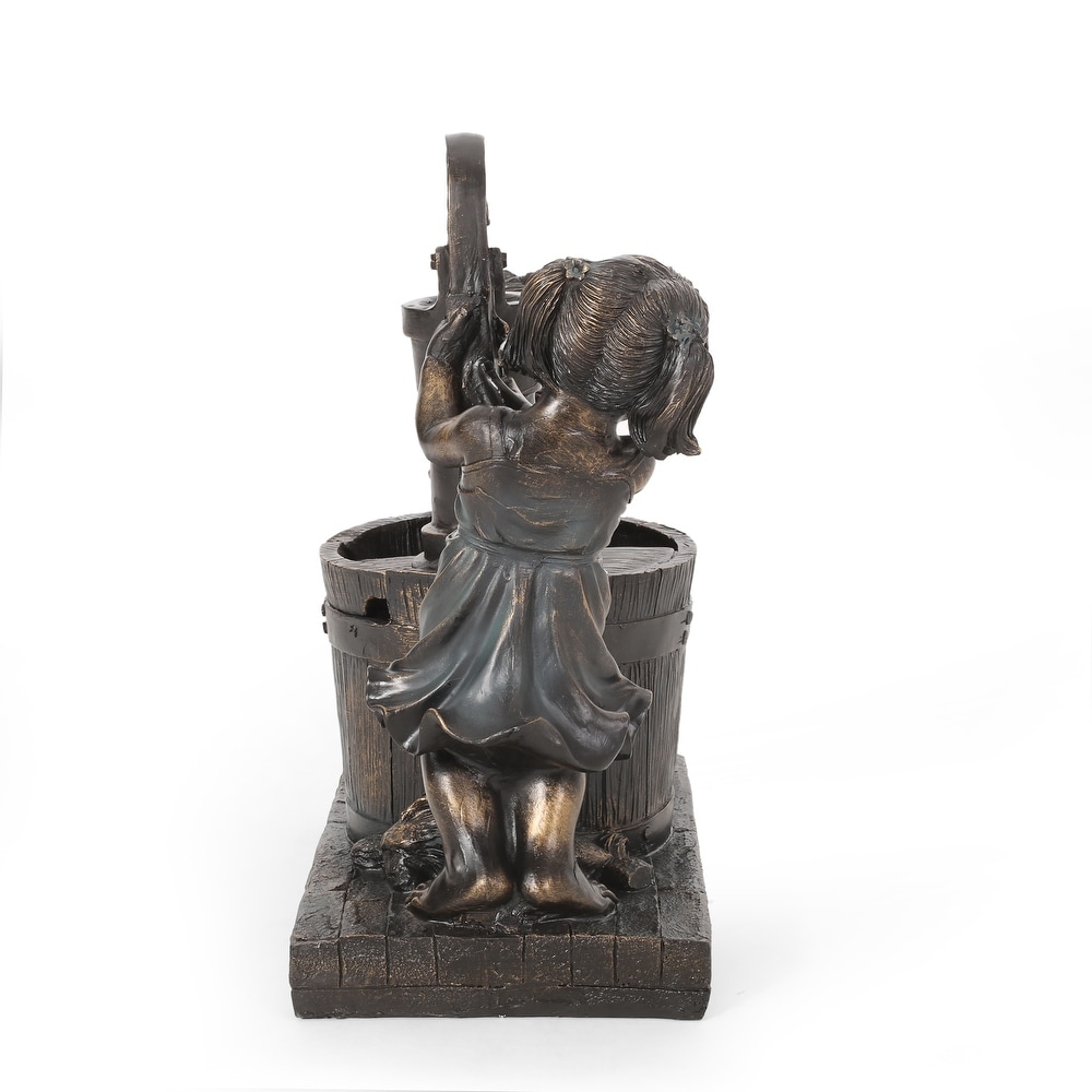 Schramling Outdoor Outdoor Children at Water Pump Fountain by Christopher Knight Home