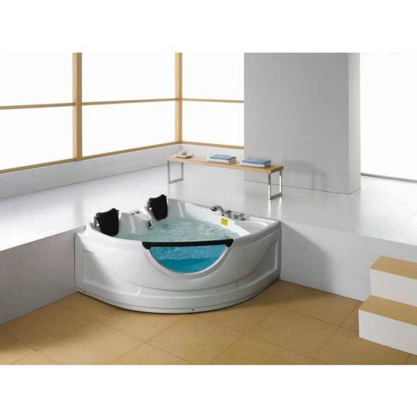 MESA 61 in. Acrylic Freestanding Flatbottom Whirlpool and Air Bathtub in White BT-150