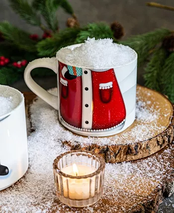 Over and Back Snowman and Santa Stackable Mugs Set of 4