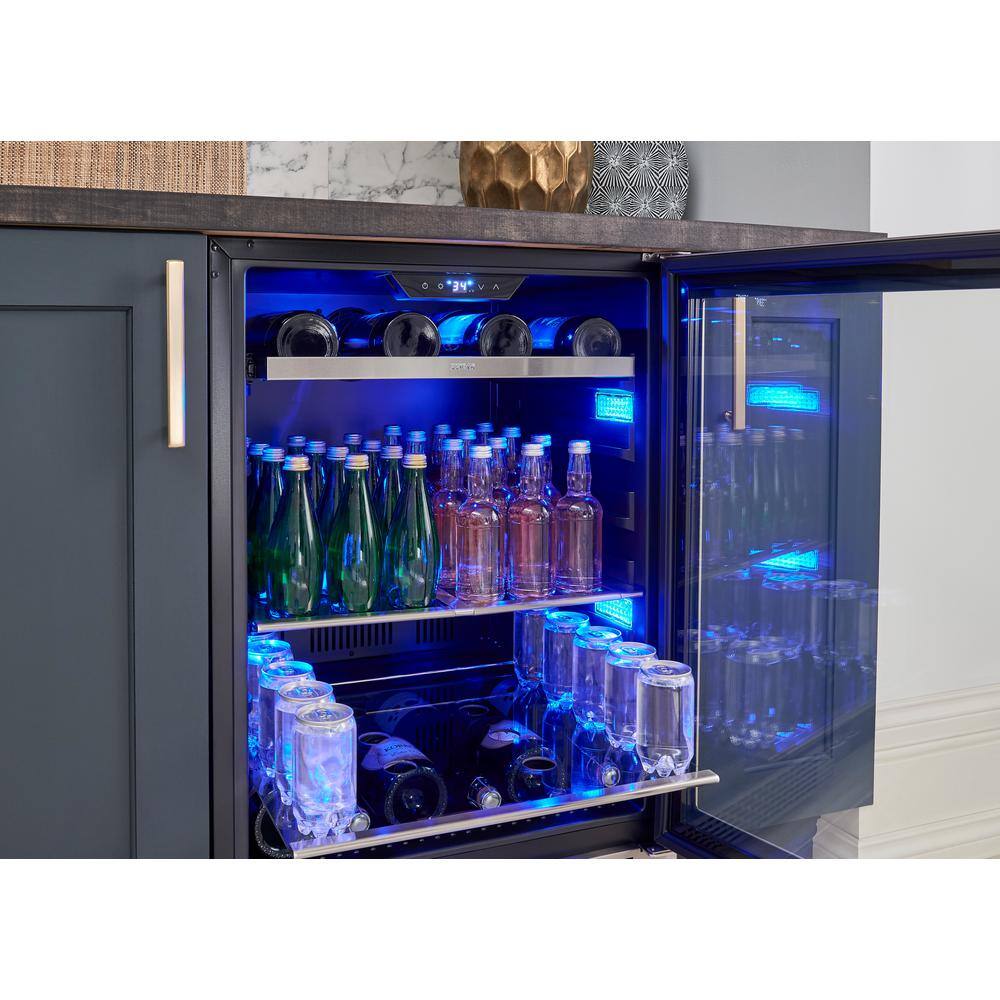 Zephyr 24 in. Dual Zone 45-Bottle Free Standing or Built-In Wine Cooler PRPW24C02AG