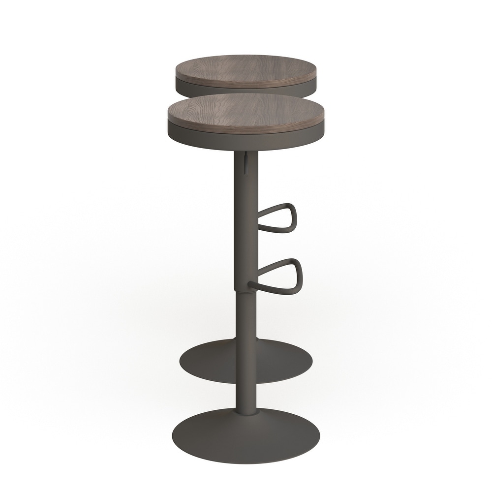 Carbon Loft Goddard Industrial Adjustable Bar Stool (Set of 2)