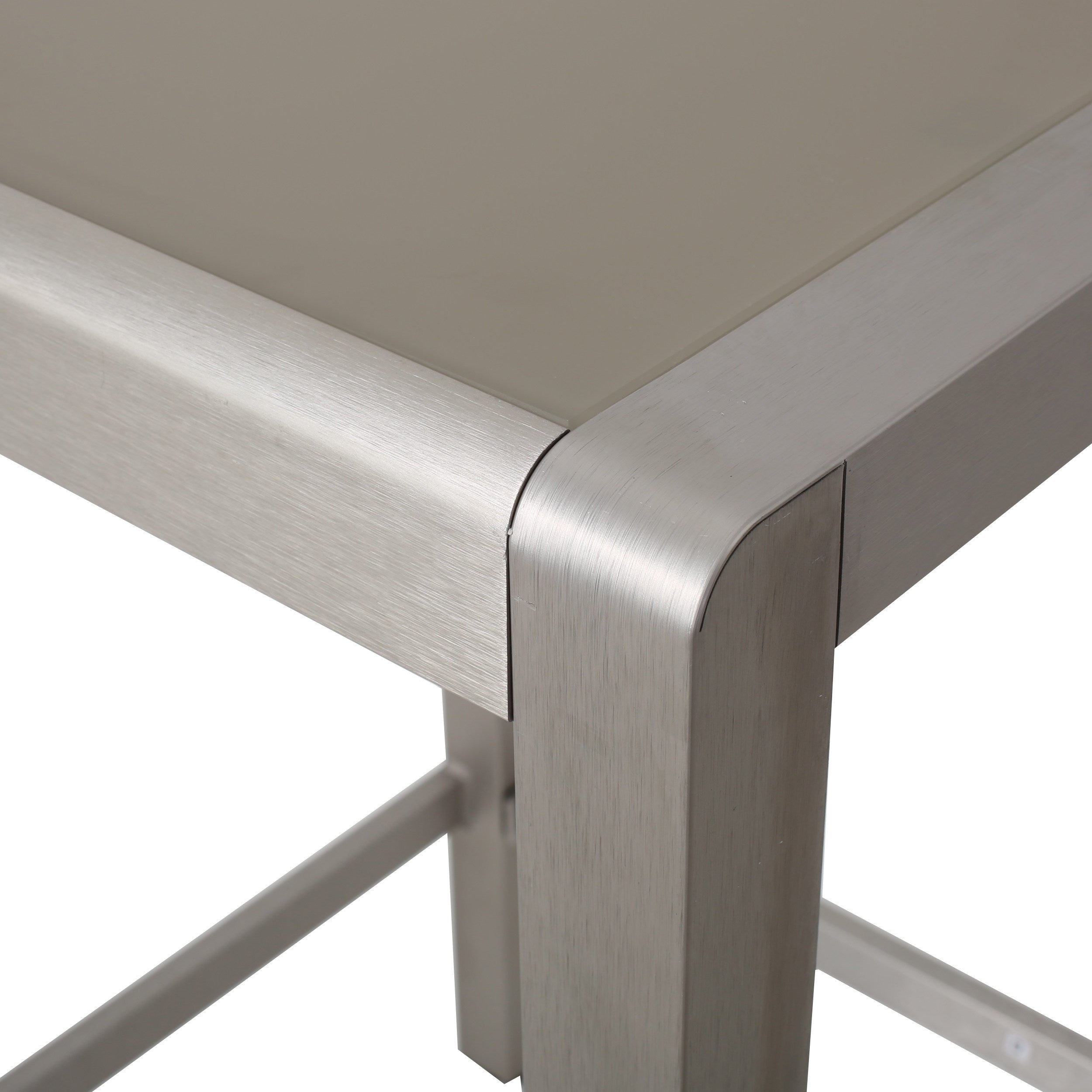 Capral Outdoor Grey Alumnimum Bar Table with Glass Top