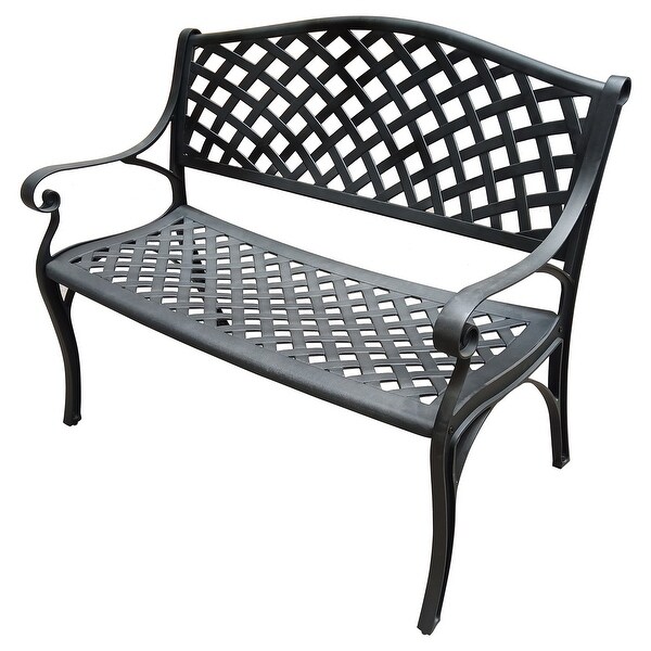 Outdoor Aluminum Modern Black Bronze Grey White Patio Bench Loveseat