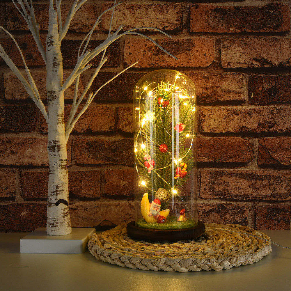 Oalirro Christmas Micro Landscape Decoration Romantic Immortal Wire Lamp