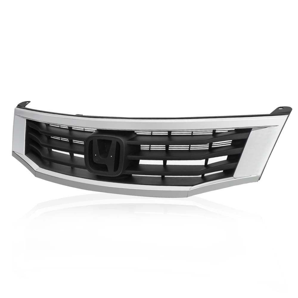 G-Plus Bumper Grill Compatible For Honda Accord Sedan 4-Door 2008-2010 Chrome Front Bumper Hood Upper Grill Grille Trim