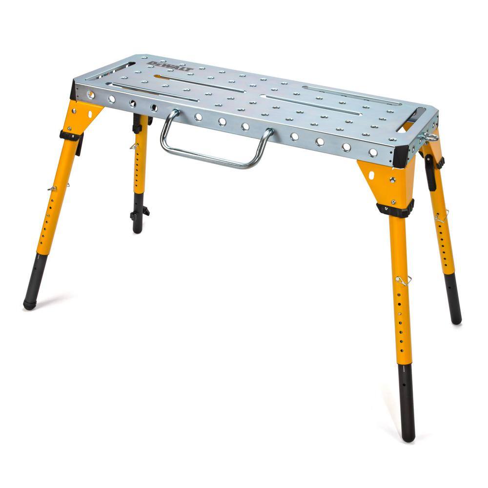 DW 46 in. x 18 in. Adjustable Height Portable Folding Steel Welding Table and Workbench DXMF4618WT