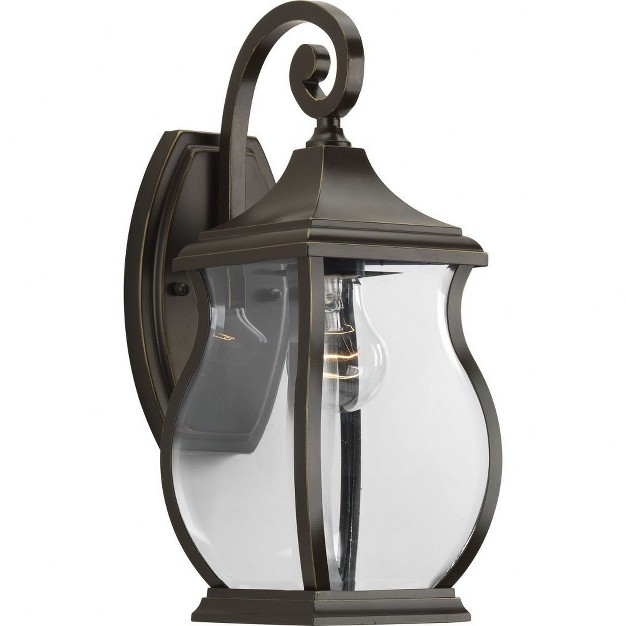 Progress Lighting Township 1 light Wall Lantern In Oil Rubbed Bronze With Clear Beveled Glass Shade