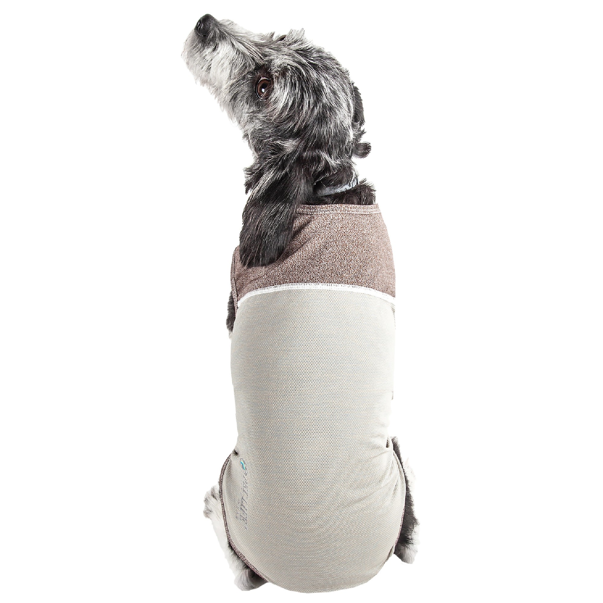 PET LIFE Active Aero-Pawlse Heathered Grey Quick-Dry Dog Tank Top T-Shirt， X-Small