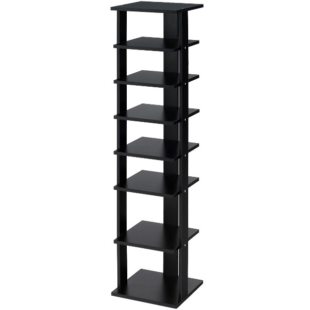 Tangkula 7 tier Shoe Rack Free Standing Shelving Storage Organizer Compact Design Black