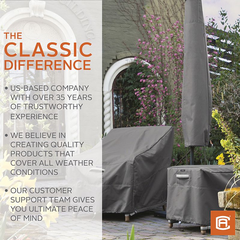 Classic Accessories Ravenna Tall Round Patio Table and Chair Set Cover