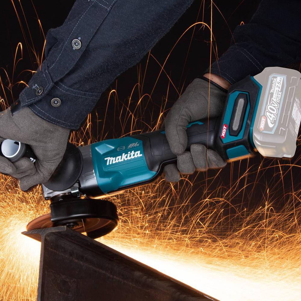 Makita 40V Max XGT Brushless Cordless 4-125 in. Paddle Switch Angle Grinder (Tool Only) with bonus 40V Max XGT 4.0Ah Battery GAG03Z-BL4040