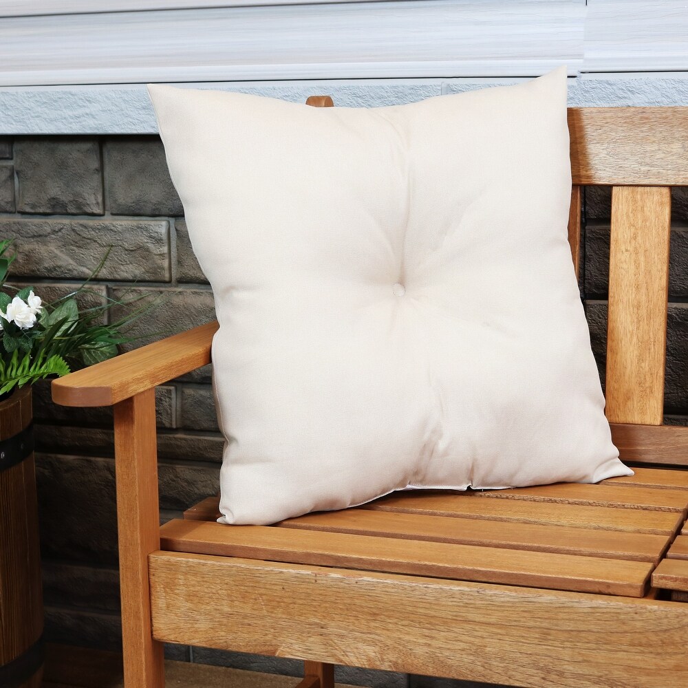 Sunnydaze 2 Outdoor Tufted Back Cushions   19 x 19 Inch