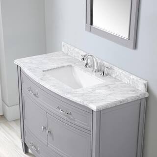 Home Decorators Collection Dacosti 42 in. W x 22 in. D x 34.5 in. H Single Sink Bath Vanity in Pebble Grey with White Carrara Marble Top Dacosti 42PG