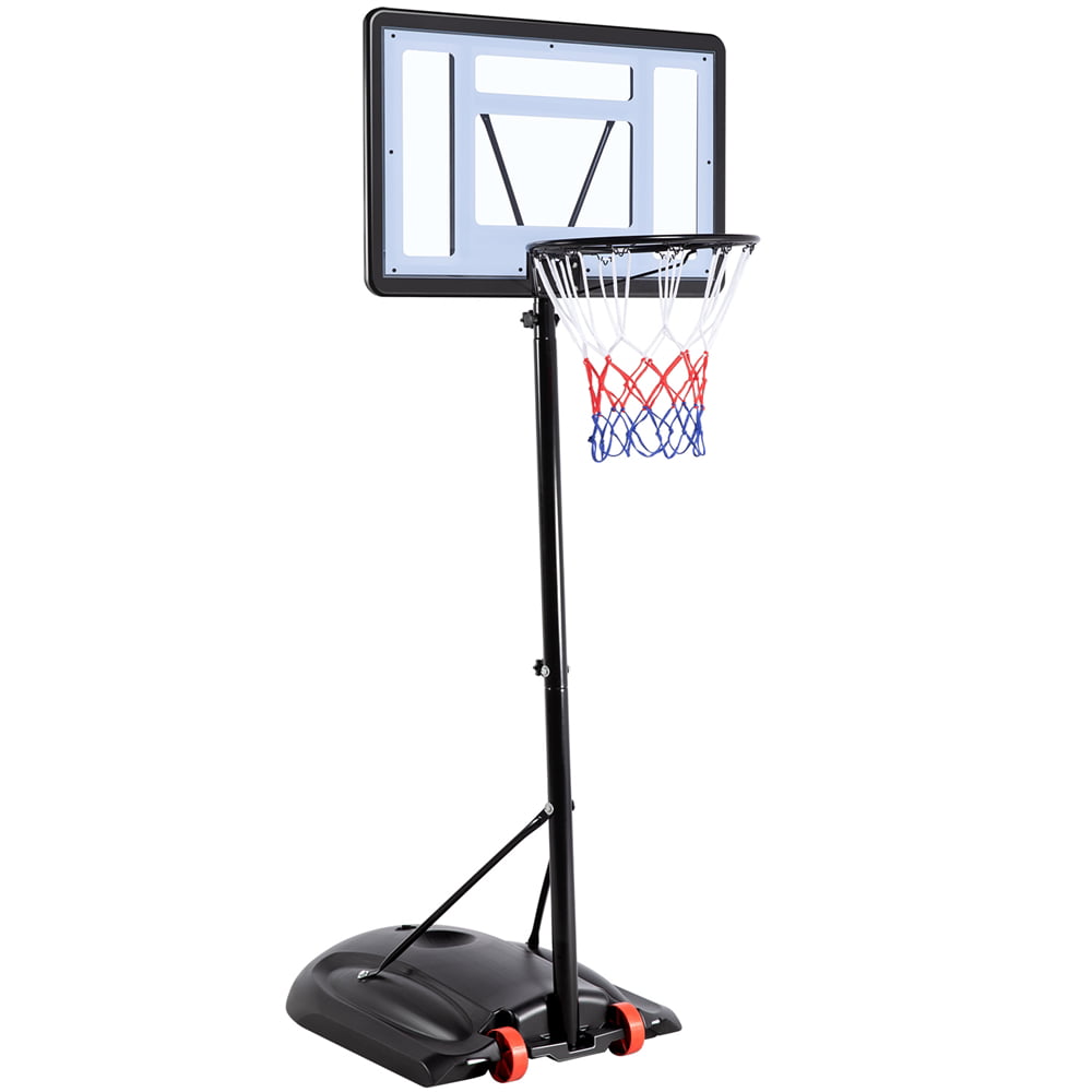 Easyfashion Portable Junior Basketball System Up to 8.2 Ft. for Kids， Junior and Youth for Indoor and Outdoor with Wheels