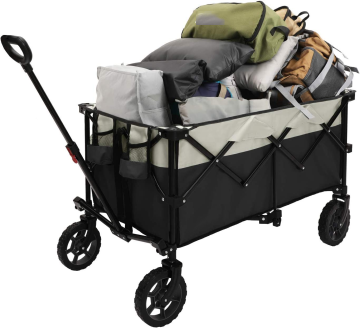 Collapsible Outdoor Utility Wagon with All-Terrain Beach Wheels