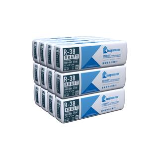 Knauf Insulation R-38 EcoBatt Kraft Faced Fiberglass Insulation Batt 12 in. x 16 in. x 48 in. (12-Bags) 690988