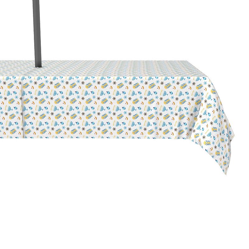 Water Repellent， Outdoor， 100% Polyester， 60x84， Cute Menorahs and Stars