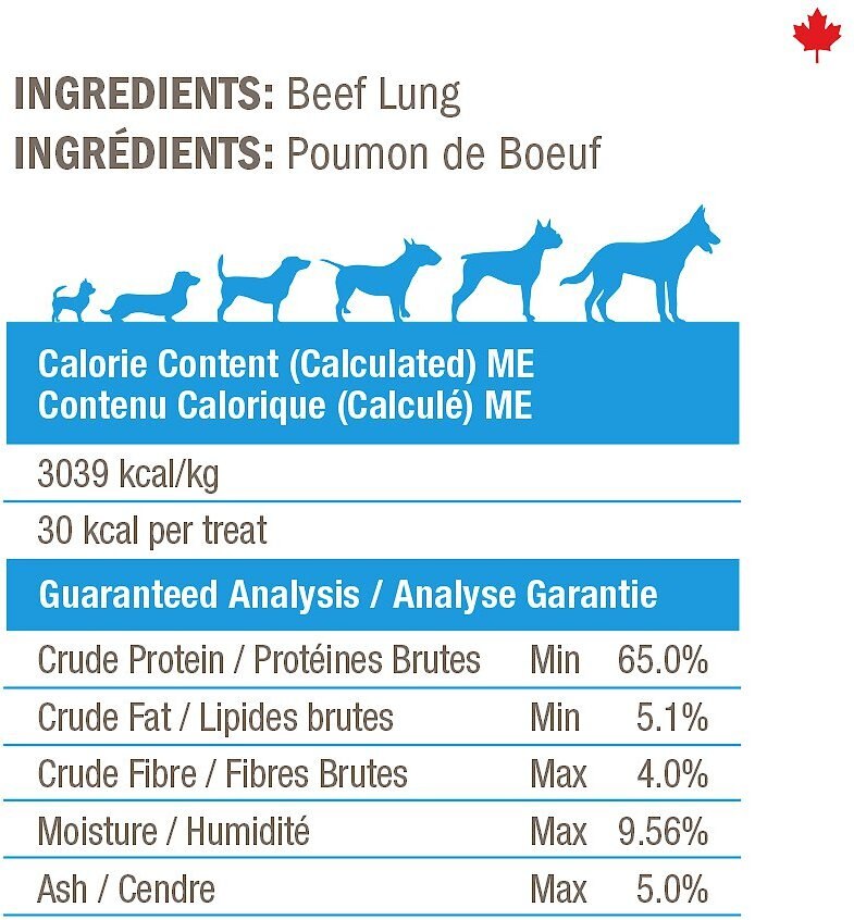 Crumps' Naturals Beef Lung Tendersticks Grain-Free Dehydrated Dog Treats