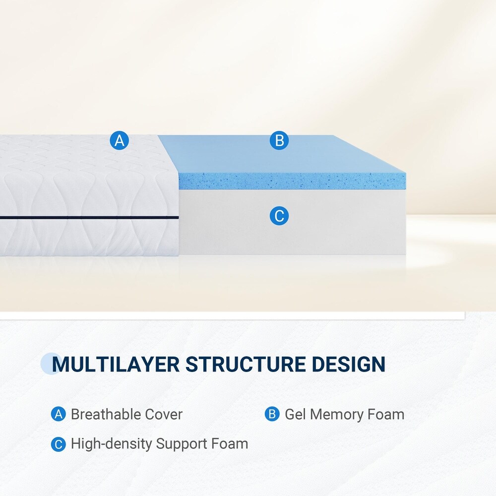 10'' Medium Gel Memory Foam Mattress in a Box with Detachable Cover