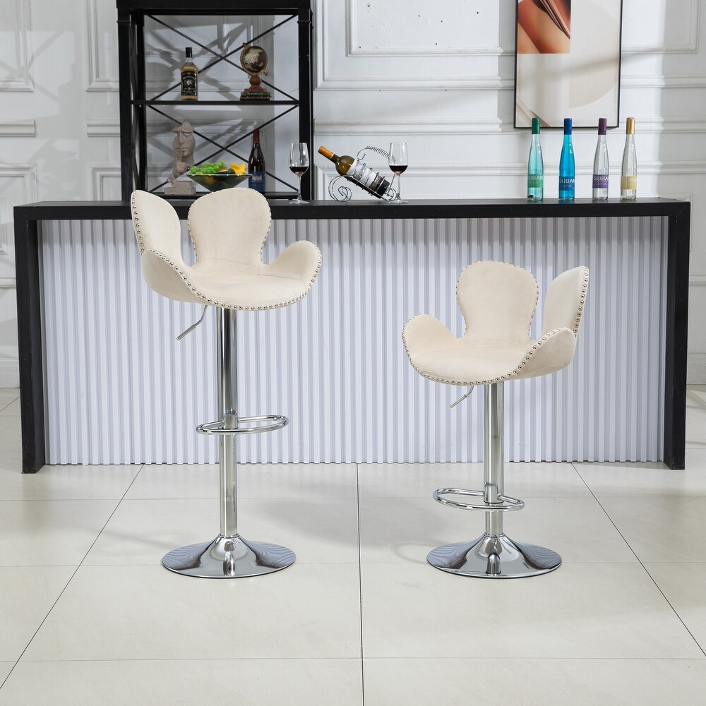 Swivel Bar Stools Set of 2 Adjustable Counter Height Chairs