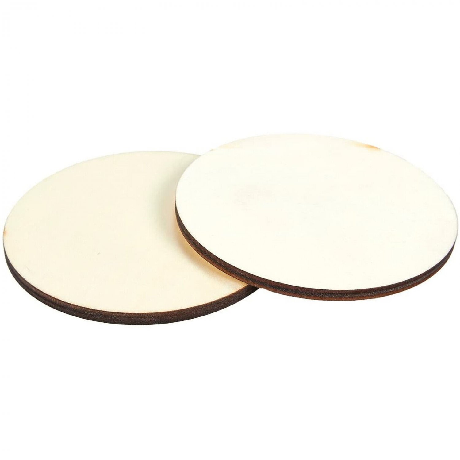 24 Round Wooden Drink Coasters， Circle Cup Coasters for Home Kitchen， 3.875 Dia