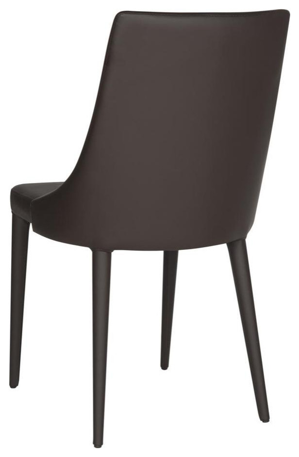 Maysa 19 quotH Leather Side Chair  Set of 2  Brown   Midcentury   Dining Chairs   by V.S.D Furniture  Houzz